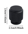 Solid As A Rock Polished Nickel Cabinet Door Knobs With Textured Aluminum Alloy Drawer Pulls Easy Install For Kitchen And Bath No Sweat Wipe Clean Daily Hardware, black textured knob measuring 2.6cm.