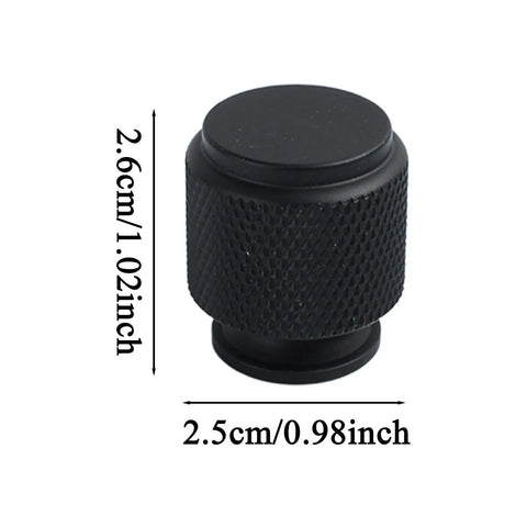 Solid As A Rock Polished Nickel Cabinet Door Knobs With Textured Aluminum Alloy Drawer Pulls Easy Install For Kitchen And Bath No Sweat Wipe Clean Daily Hardware, black textured knob measuring 2.6cm.