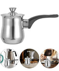 6 Ounce Turkish Coffee Pot With Lid Stainless Steel Saucepan Coffee Maker Mini Butter Melter for Stove Top Use