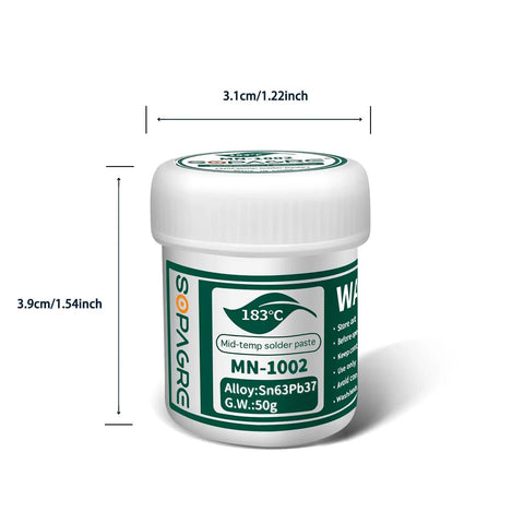 Sn63 Pb37 SMD Solder Paste For Phone Repairs No Clean Tin Lead Alloy Pro Grade Low Temperature 183C Melting Point 50g Can
