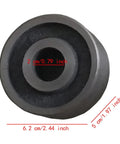 Top Shelf 62mm Floor Jack Rollers For 3 Ton Hydraulic Jacks With 20mm Mounting Holes durable steel roller showing dimensions and details.