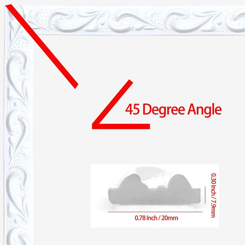 Self Adhesive Flexible Molding Trim 16.4 Ft Peel And Stick DIY Crown And Ceiling Molding For Mirror Edges White 45 degree angle view