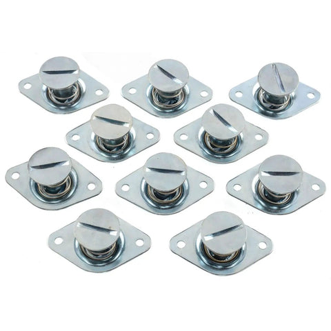 Top Shelf Quarter Turn Fastener With Three Eighth Inch Shank And Three Quarter Inch Zinc Plated Head Slotted Drive Self Ejecting Kickout Style Built Tough For Street Stages And Night Cruises - 10 pack view.