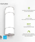 Brighten Your Bathroom With This 18 Inch LED Vanity Light Bar Featuring 3 CCT Dimmable Lighting in Nickel Over Mirror