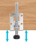 8 Pack Adjustable Steel Furniture Leveling Feet For Tables And Cabinets attached to wood surface, silver finish