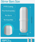 Diagram of 10 Pack PTFE Magnetic Stir Bars 0.39 Inch 10mm B Type Laboratory Stirring Rods For Lab Home University Factory Self Stirring Cups