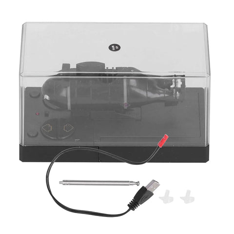 RC Submarine Remote Control Toy for Kids 2.4G Six Channel Model With Water Activated Safety System in display case with accessories