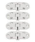 4 Pack 316 Stainless Steel Marine Door Hinges With Mounting Holes For Yacht Boat RV And Home Cabinets Hatch Replacement Heavy Duty Rust Resistant Saltwater Ready Hardware, shown arranged vertically.