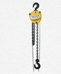 Top Tier Smooth Operator 10 Ton Manual Chain Hoist With Tough Sling Hook and Quick Turn Pulley hanging against a white background.