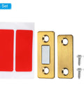 Ultra Thin Cabinet Magnetic Catch 4 Pack Brass Steel Door Magnets for Kitchen and Closet Adhesive Mount Easy Install Slim Magnetic Latch for Secure Quiet Closure