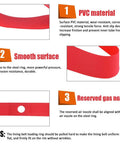 Close-up of red tire liner showing PVC material, smooth surface, and reserved gas nozzle. 2Pcs Bike Tire Liner For Flat Proof Rides.