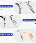 Screw on titanium glasses nose pads in various colors and styles, showcasing secure fit and ergonomic design.