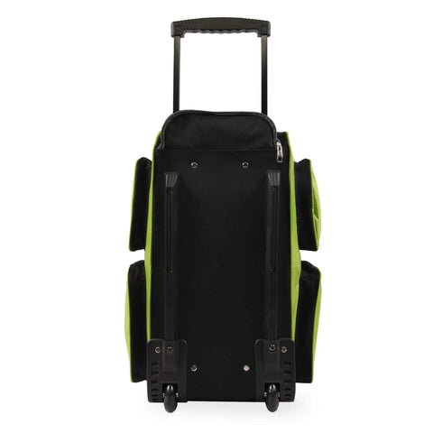Neon Lime 22 Inch Lightweight Carry On Rolling Duffel Bag With In Line Skate Wheels For On The Go Travel viewed from back