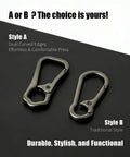 Built Tough Metal Keychain Clip With Key Rings And D Ring, Heavy Duty Carabiner Key Hook Holder for Car And Home Keys, Styles A and B