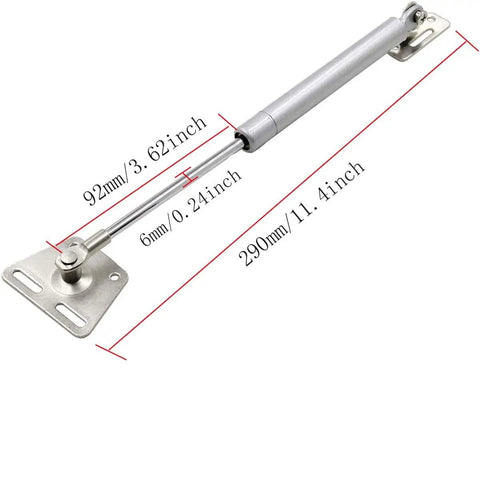 Beefy 30N 6.8 Lb Hydraulic Cabinet Lift Supports With Soft Close Lid Gas Spring Action Metal Head 11.4 Inch Length Pack Of 4 Hinges And Supports For Smooth Quiet No Fuss Cabinet Lid Closing metal head view