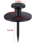 Black double headed push pin dimensions; thumb tacks wall hooks for picture hanging and photo decor, 50 black nails, holds up to 20 lbs