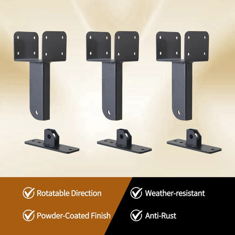 Adjustable Angle Roof Riser Brackets Kit, Beefy Heavy Duty Metal Beam Brackets For 4x4 And 4x6 Wood Beams, Fits Roof Pergola Gazebo And Patio, Ready For Outdoor Use
