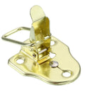 Duck-Billed Toggle Hasp Latch Set For Boxes And Chests, Metal Box Latch With Mounting Screws, Gold Finish, close-up view
