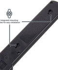 Back view of Six-Outlet Surge Protector Power Strip With 200J Protection And Circuit Breaker, 2ft Extension Cord, Black, 2-Pack with mounting holes