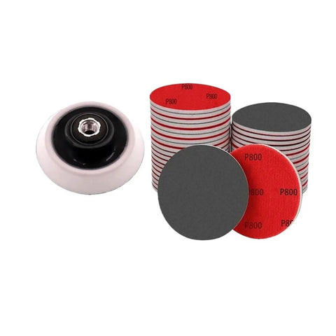 5 Inch Dry Wet Sponge Sandpaper Set With 16 Pcs Assorted Grits From 180 To 4000 includes P800 sanding disks and backing pad.
