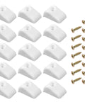Solid As A Rock Nylon Drawer Bumper Pads With Slick Glide Slide Spacers For Roll Out Shelves Zero Dings On Cabinet Doors Easy Install Includes Mounting Screws in a 15 pack with screws.