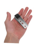 Heavy Duty Silent Sliding Door Wheels For Barn Gates Smooth As Butter Roller Guides on a hand, showing steel roller design and size.
