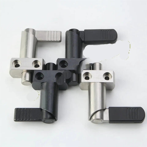 Heavy Duty Indexing Plunger M16 M20 With L Handle Flange Mount Adjustable Tension Spring Pin in steel and black finish.