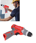 Heavy Duty Cordless Drill Driver And Impact Wrench Combo High Torque 20-52Nm With 25 Speed Settings Rubber Grip For Home Improvement Projects, action shot of drilling.