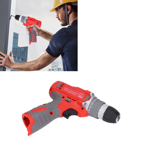 Heavy Duty Cordless Drill Driver And Impact Wrench Combo High Torque 20-52Nm With 25 Speed Settings Rubber Grip For Home Improvement Projects, action shot of drilling.