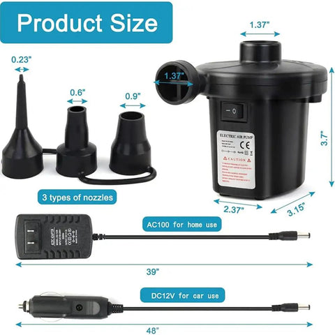 Portable 110V 220V Electric Air Pump Compressor For Inflating Air Mattresses, Swimming Pools, And Pool Toys Fast Blower Home Utility Device