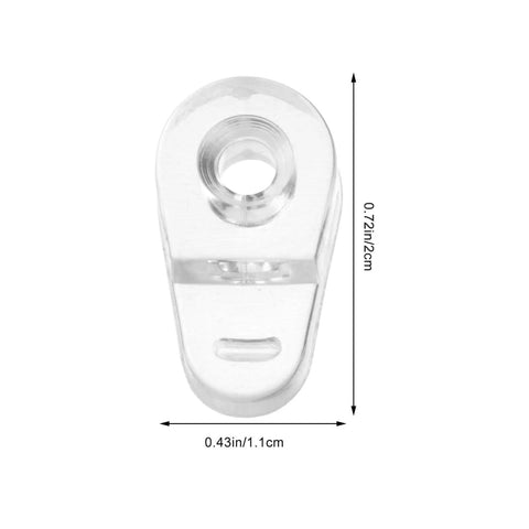 Clear plastic holder from a 20 Piece Glass Retainer Clips Kit With Solid Screws For Cabinet Doors And Windows Includes Heavy Duty Plastic Holders For Mirrors And Panels Easy No Sweat DIY Installation Rock Solid Grip Pro Gear.