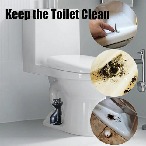 Chill Out Your Bathroom Look With This Ridiculously Cool Set Of Two Ceramic Cat Toilet Bolt Caps That Hides Exposed Bolts Hassle Free And Brings Serious Vibe In Matte Black.