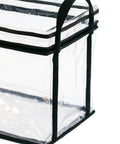 Heavy Duty Clear Zipper Storage Bags With Handles For Moving Ready Organization And Document Protectors, transparent PVC with dark trim.