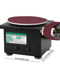 Heavy Duty Electric Belt Sander And Grinder With Variable Speed Control For Metal Wood Stone Work Includes Premium Polishing Kit and sanding belts.