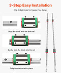 Pro Grade Linear Guide Rail Kit 2x HSR15 1500mm Rails With 4 Pillow Block Bearings installation steps