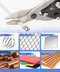Heavy Duty Aviation Tin Snips For Sheet Metal, 10 Inch Straight Cut Shears cutting metal; cuts ribbon, wire, sheets, copper