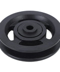 Heavy Duty Smooth Action Nylon Bearing Pulley Wheels 10 Pack With 90Mm Diameter And 10Mm Center Bore close-up of black nylon pulley sheave