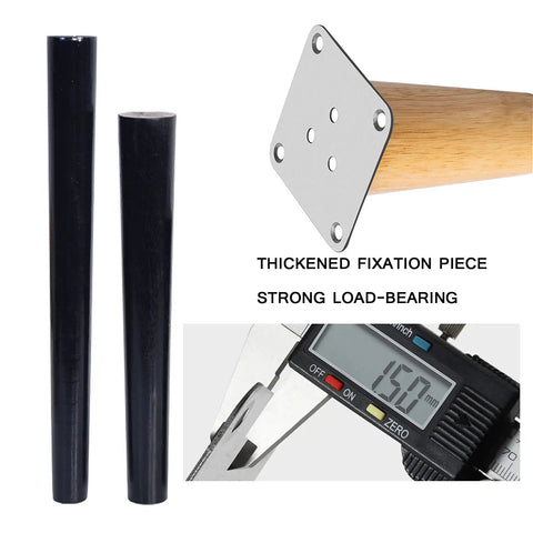 Top Shelf Wooden Furniture Legs Heavy Duty Replacement Riser Feet For Sofas Tables And Cabinets Set Of Four solid wood legs with metal fixation plate.