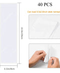 40 Pack Clear Self-Adhesive Desk Nameplate Pockets, 10.3 x 3.15 Inches, 7mil thick, showing application and fit for nameplates.