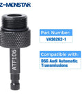 ATF Fill Adapter For Audi DSG Transmissions, Transmission Fluid Filler Connector With M24 X 1.5 Thread, VAS6262-1 Replacement, Oil Pan Filler Tool Accessory For Quick, Leak Free Transmission Service, black aluminum adapter