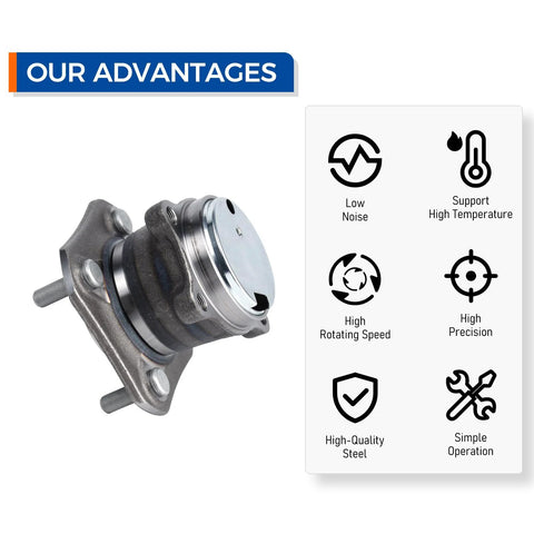 2 Pack Wheel Hub And Bearing Assembly 512384 For Nissan Sentra 2007 2012 2.0L L4 Rear With 4 Wheel ABS, product features