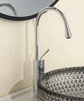 Vessel Sink Chrome Faucet With Single Hole Slick Modern Single Handle Lavatory Faucet Water Drop Faucet Solid Brass Ceramic Cartridge