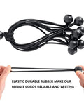 Black 30 Pack Ball Bungee Cords With Balls For Shelter Canopy And Cargo Tie Downs Built Tough Heavy Duty UV Resistant Elastic Cords