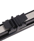 Close-up of Sharpener Angle Guide Kit with 25° angle, CNC machined black plastic, for home and outdoor sharpening.