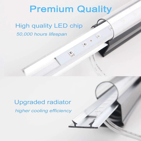 Close-up of Black Light Bar 10W USB UV Blacklight Tube 1 Ft Two Pack with LED chip and radiator for glow parties.