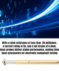 High Accuracy Round Pogo Pins Set Of 100Pcs for PCB Board Testing P156-E shown with electronic testing graphic background