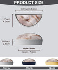 Rose Gold Blush Fluid Cabinet Pulls 2 Pack 3 Inch Center Hole Semi Circle Drawer Handles with size measurements visible