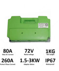 Heavy Duty Nd72260 Electric Motorcycle Controller 260A Bldc Programmable With Usb Cable For 1.5 To 3 Kw Motor, green control box.