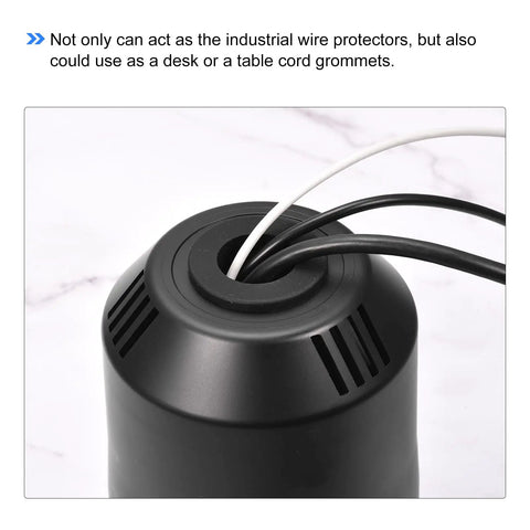 Heavy Duty 3 Inch Round Rubber Grommet Mount With T Shape Design For Zero Hassle Cable Management And Reliable Wire Protection Around The Home Garage Or Truck with cables passing through.