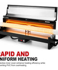 Metlead 1/2 To 2 Inch Pvc Conduit Bending Heater, 1700W Electric Pipe Bender For 24 Inch Sections with reflective inner cover.